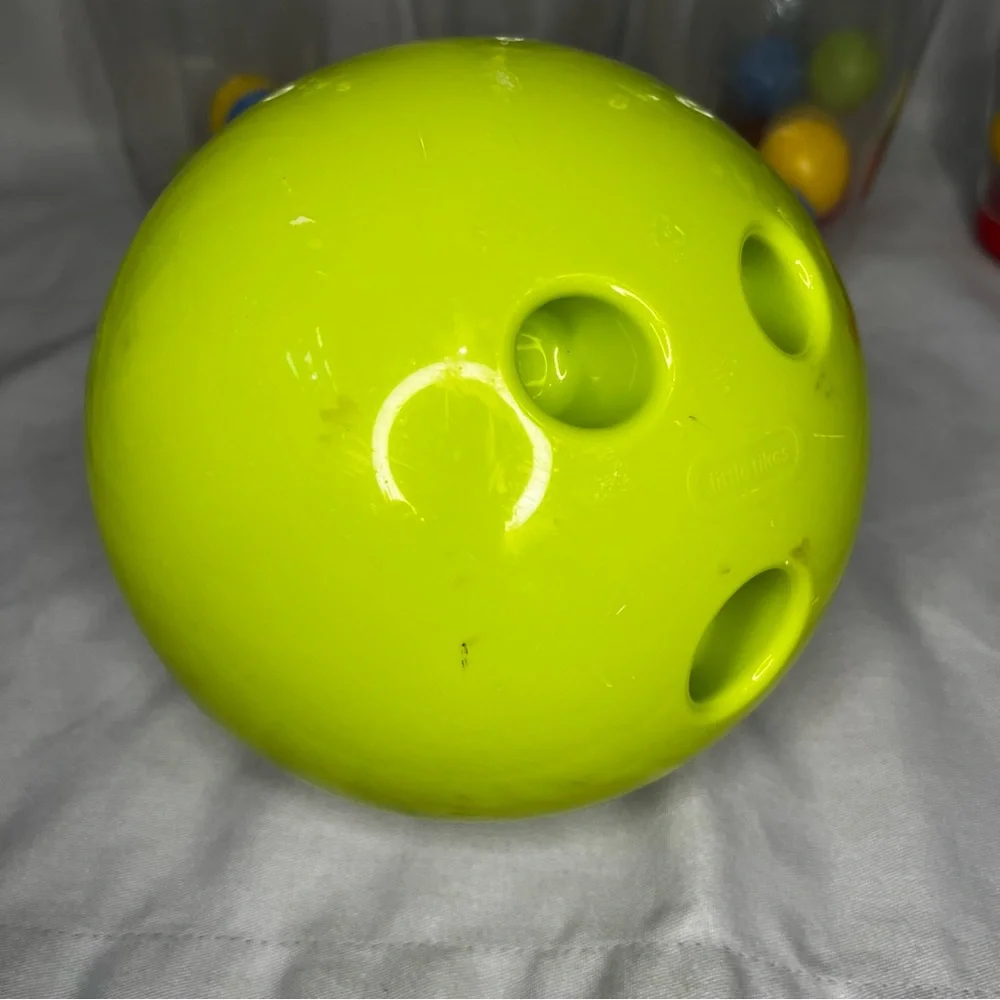 Little Tikes Tot Sports Green Bowling Set 1 Ball 5 Pins Set Toddler Kids VINTAGE